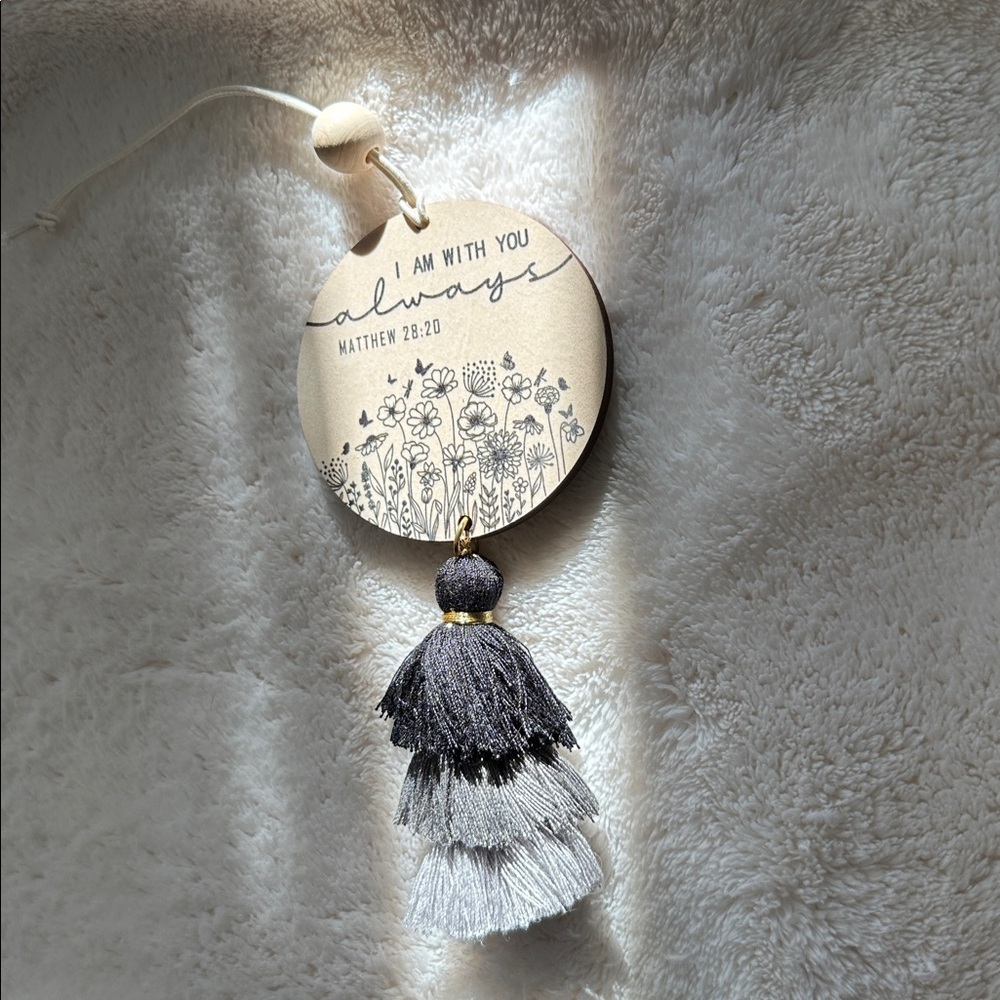 Inspirational Scripture Rear View Mirror Hanging Daily Inspiration with Tassels - Picture 6 of 10